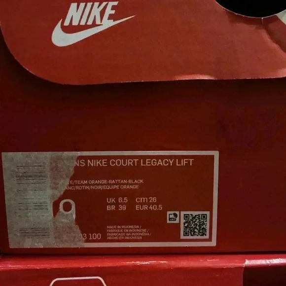 Nike Shoes Women Court Legacy Lift White Team Orange US Size 9 DZ5203-100 NIB - Picture 10 of 11